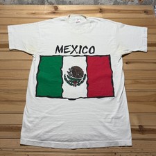 Vintage 90s Mexico Flag Single Stitch Graphic Souvenir T-Shirt USA Made Size XL