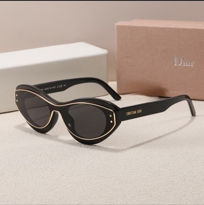 Christian Dior Cat Eye Sunglasses With Gold Detailing 