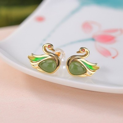 Orecchini in giada verde smeraldo regalo d'oro per le donne - Orecchini filettatori in pietra preziosa reale - Orecchini a goccia di giada verde lunghi - Italia Orecchini in giada verde smeraldo regalo d'oro per le donne - Orecchini filettatori in pietra preziosa reale - Orecchini a goccia di giada verde lunghi - Italia