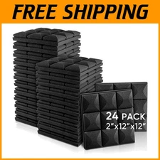 3D Acoustic Wall Panels - 24 Pack Soundproof Foam for Studios & Offices