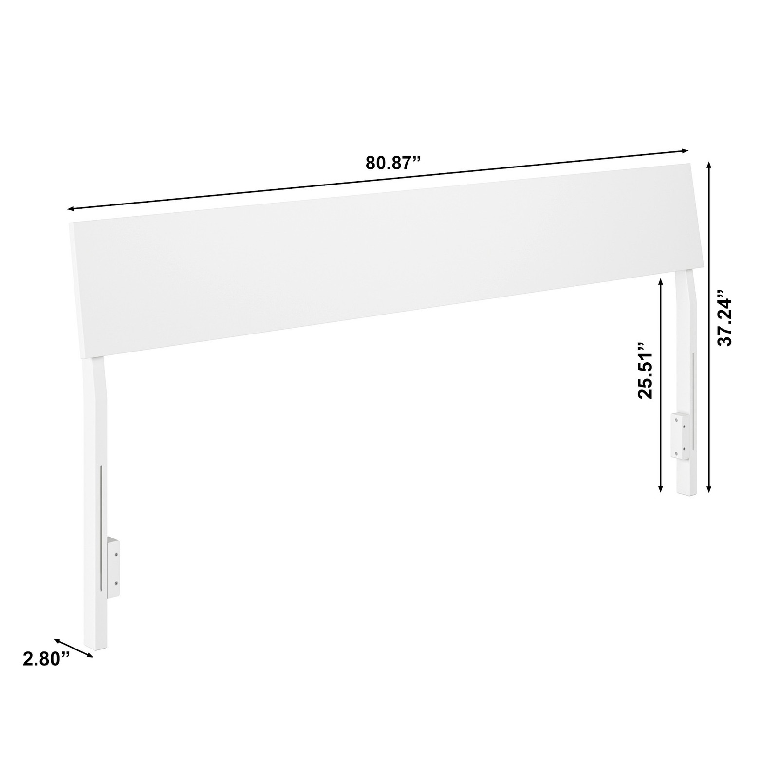 Bradford King Solid Wood Headboard in White