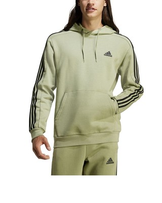  Kapuzen Hoodie HERREN Adidas Essentials Fleece 3 stripes Grün Faltbarer Kapuze