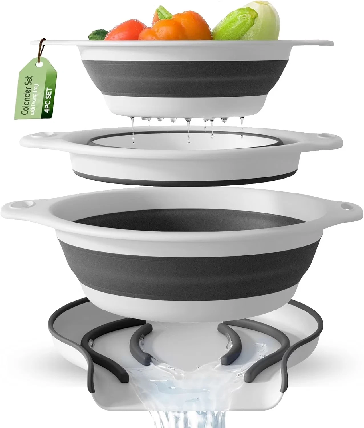 Gevoli Collapsible Colander with Draining Tray - 3 Pack
Opens in a new window or tab