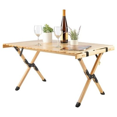 Wakeman Foldable Camping Table Roll Up Folding Table Easy Assembly Portable