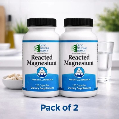 2 Count Ortho Molecular Products Reacted Magnesium 180Capsules Exp 11/27