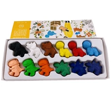 Dinosaur BEESWAX Crayons NON-TOXIC 12 pc set  18M+ Each 1.5 in Tall UNIQUE
