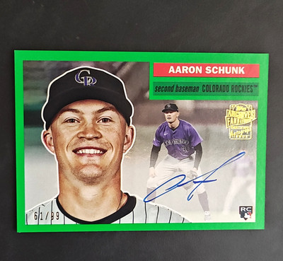 Topps Archives 2025 1956 Fan Favorites Auto Aaron Schunk Rockies 56FFA-ASC /99