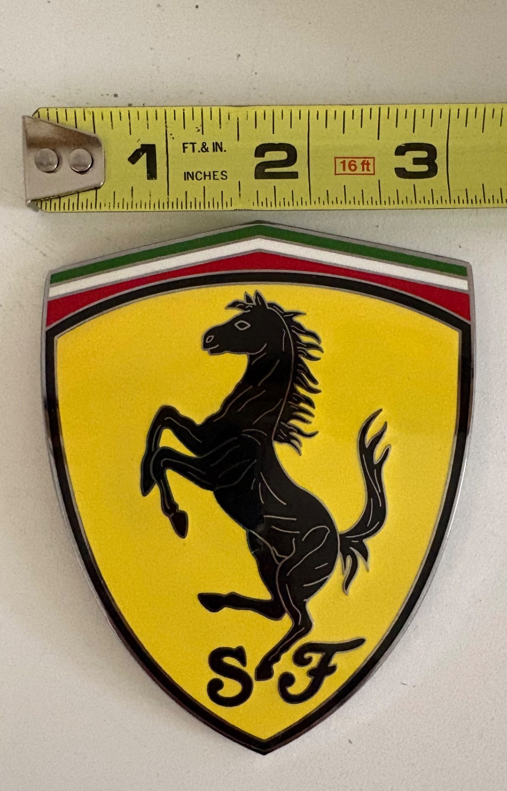 FERRARI Fender Shields Badges Emblems CERAMIC CLOISONNE (Repros) - Set of 2