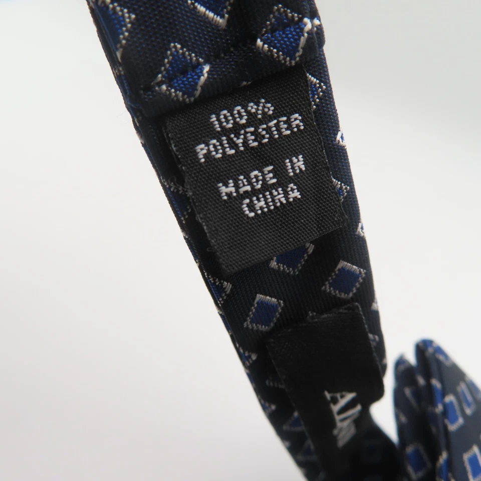 Alfani 领结蓝色黑色格子 2.5 英寸宽预绑正式燕尾服聚酯纤维 — 第 4/4 张图片