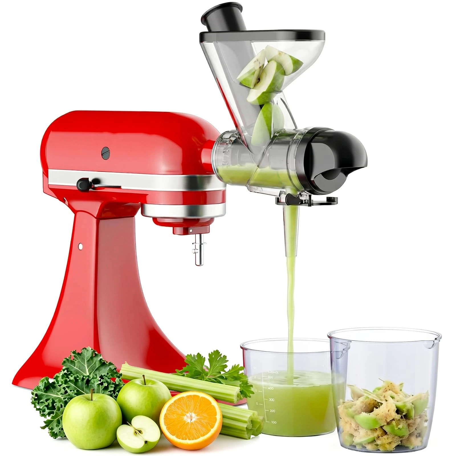Masticating Juicer Attachment for KitchenAid Stand Mixer - Cold Press Dual Fe...