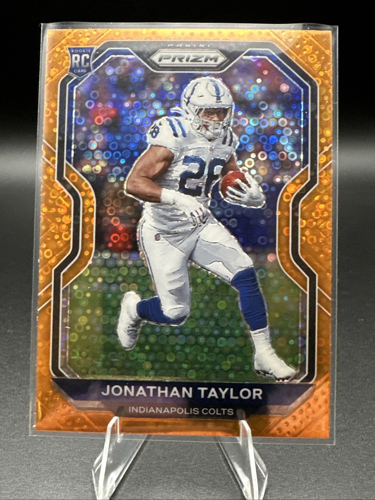 2020 Panini Prizm - Rookie Jonathan Taylor #332 Orange Disco Prizm (RC)