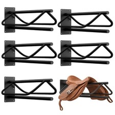 6 Pack Wall Mounted Saddle Racks with Pad Bar, Heavy Duty Black Saddle Rack S...