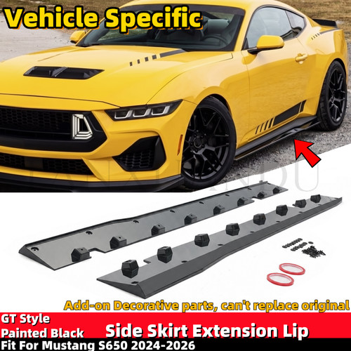 Fit For Ford Mustang S650 2024-2026 Side Skirt Extension Splitter Lip GT Style