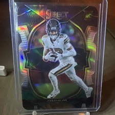 2022 Panini Select - Concourse Chris Olave #30 Black & Green Prizm Die-Cut (RC)