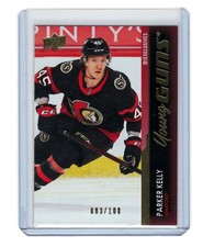 2021/22 Upper Deck Young Guns Parker Kelly UD Exclusives Rookie Card RC /100. rookie card picture