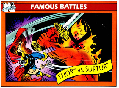 1990 Marvel Universe Series 1 Thor vs. Surtur #91 Trading Card