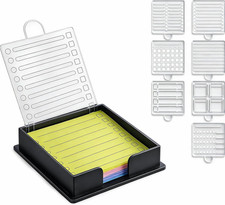 3x3 Sticky Note Holder with 7 Templates for Home and Office Use