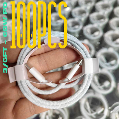 60W USB TypeC Cable Fast Charger Data Sync Cord For iPhone 17 16 15/Samsung 100X