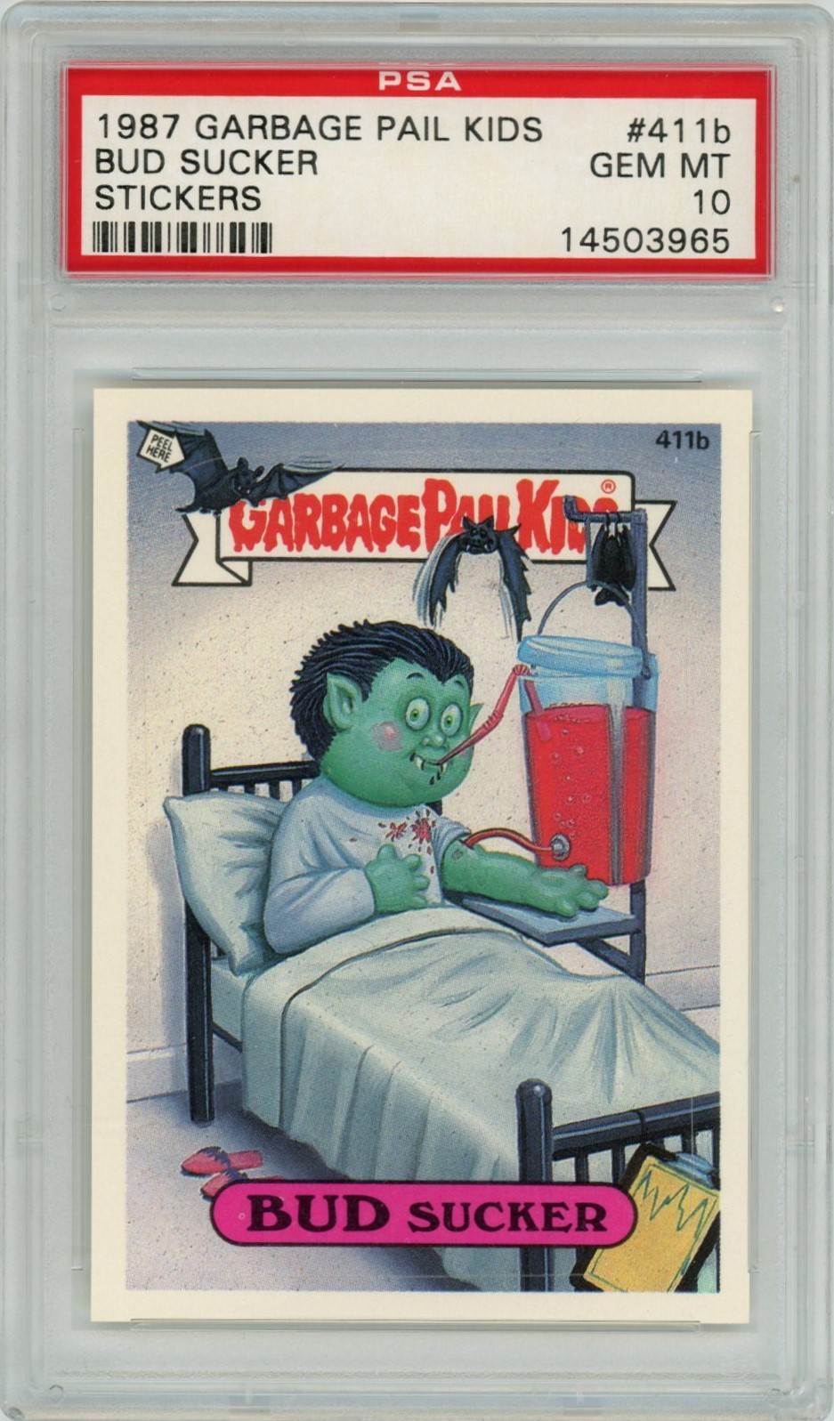 1987 Topps Garbage Pail Kids Series 10 OS10 BUD SUCKER 411b PSA 10 GEM vampire