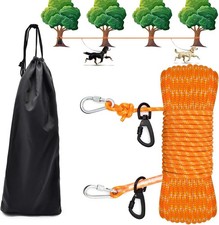 Dog Tie Out Cable for Cping, Reflective Overhead Trolley System for 2