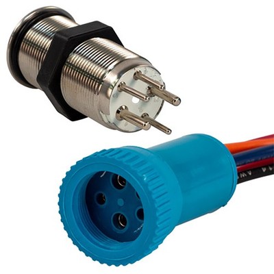 Bluewater 19mm Push Button Switch, Nav/Anc, Blue/Green/Red LED