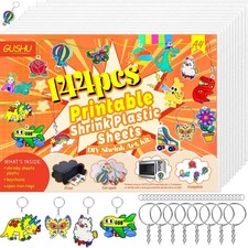 144 Pieces Printable Shrinky Dink Sheets Kit - 8.3 x 11.6 inch Shrink Paper K...