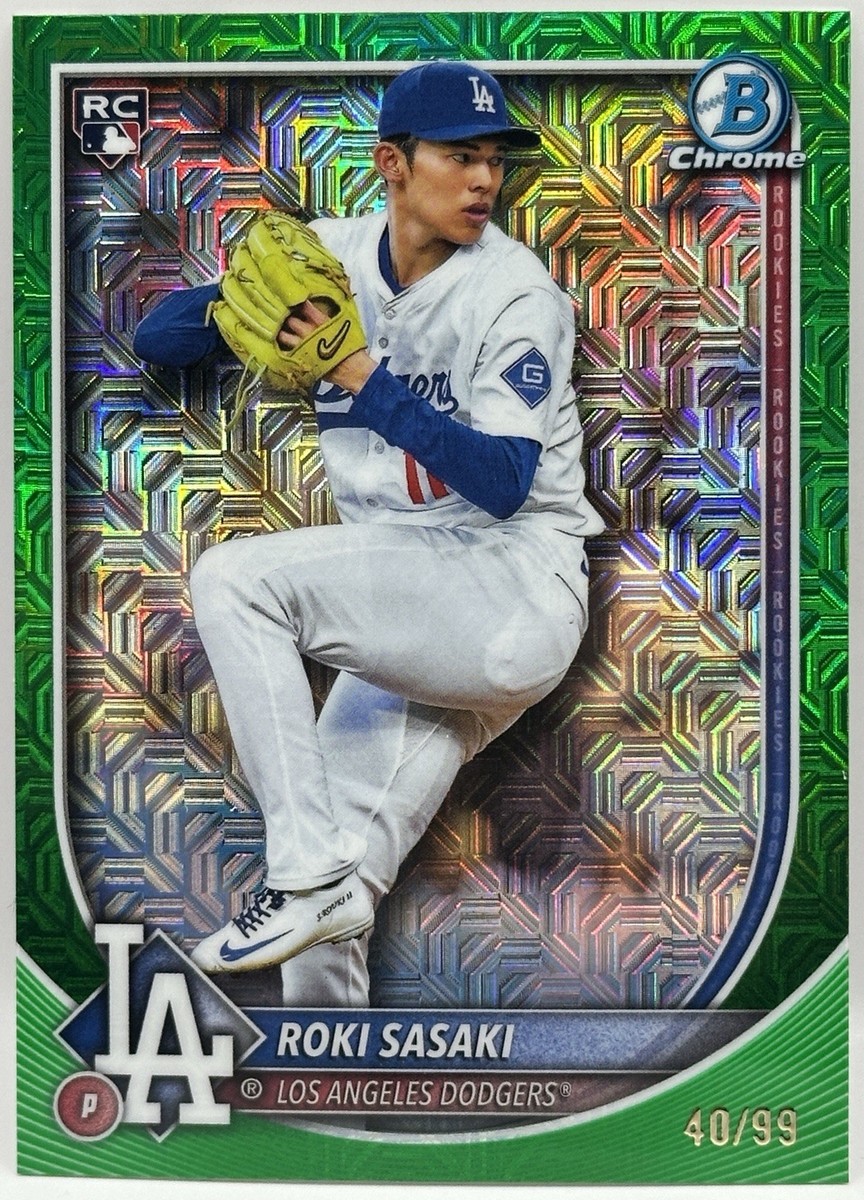 2025 Bowman - Roki Sasaki #12 Chrome Green Mojo Refractor /99 (RC