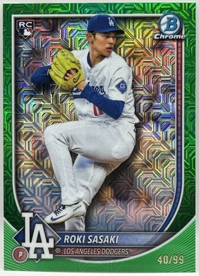 2025 Bowman - Roki Sasaki #12 Chrome Green Mojo Refractor /99 (RC