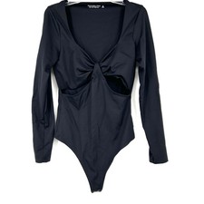 Abercrombie  Fitch Medium Long Sleeve Bodysuit Black Soft Collection