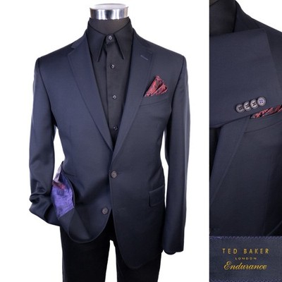 Ted Baker Endurance Size 42R JUDD SPJ Sport Coat Jacket Blazer Wool Navy Blue