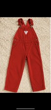 Vtg OshKosh B'gosh Red Corduroy Overalls Vestbak Kids Size 6 Bibs Classic USA