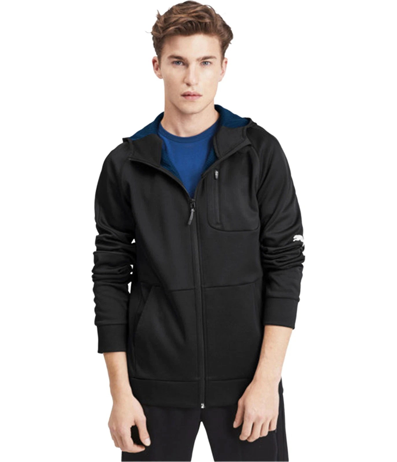 Puma Mens Evostripe Full Zip Hoodie Sweatshirt, Black, Small