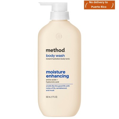new Method Body Wash Tonic   Lily/Sandalwood/Musk, Amino Acids + Hyaluronic,17oz
