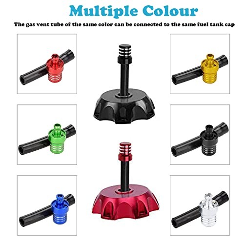 2PCS Gas Fuel Cap Air Vent Hose Universal CNC Tank Valve Vent Tube with Black