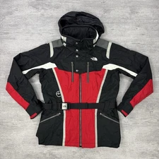 VTG North Face Steep Tech Jacket Womens Large Red Black White Belted Ski 90s EUC