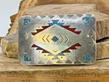 Richard Begay Navajo Sterling Turquoise Coral...