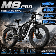 26" Electric Bike for Adults 45MPH 5000W Dual Motor AWD Mountain Ebike Off-Road