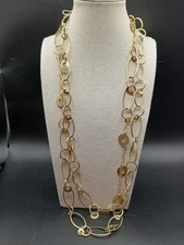 Premiere Designs Gold Tone Necklace 2 Layers