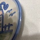 M. A. Hadley Pottery Bread/Desert 6" Plate House with blue trim and fence - Nice — photo 4