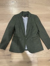 J.CREW Parke Blazer English Wool Herringbone Tweed Green Blazer Jacket