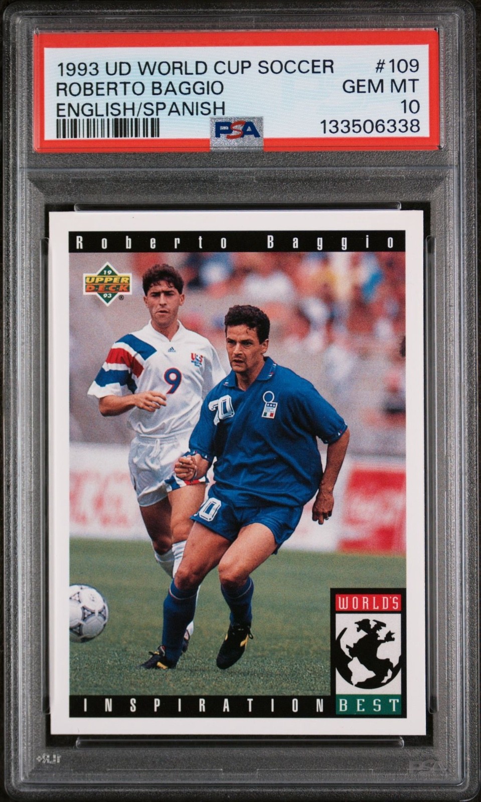 1993 Upper Deck World Cup Soccer Roberto Baggio #109 English/Spanish PSA 10