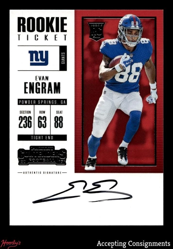 2017 Panini Contenders #324 Evan Engram RC ROOKIE AUTO Giants
