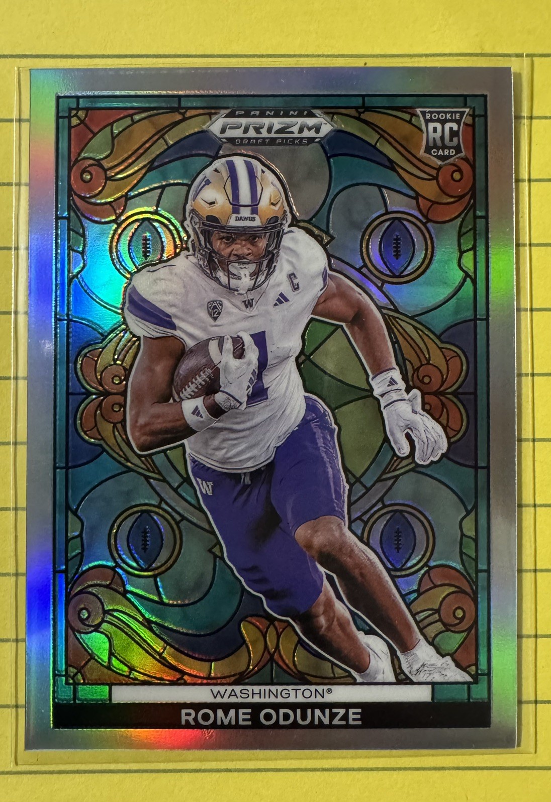 2024 Prizm Draft Picks Rome Odunze Stained Glass #SG-ROE SSP Case Hit RC Bears