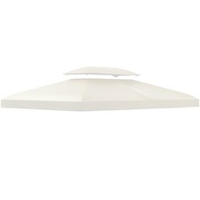 Outsunny 3x4m Gazebo Replacement Roof Canopy 2 Tier Top UV Cover Patio Cream