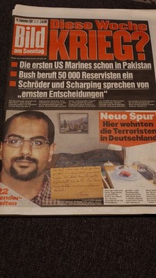 BILD Zeitung 16.09.2001 | 11. September 48/37 World Trade Center | komplett