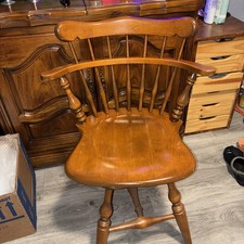 Ethan Allen Comb Back Swivel Chair Maple & Birch #10-6040 American Traditional