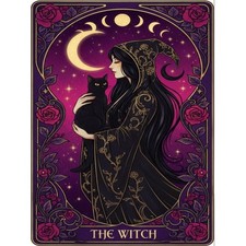 Halloween Witch 5D Diamond Art Kits for Adults, Gothic Cat Diamond Painting K...