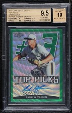 2019 Leaf Metal Draft Top Picks Green Wave 1/5 Andrew Vaughn BGS 9.5 Auto uk2