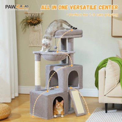 Großer Kratzbaum für Katzen   Multi-Level Kletterbaum mit Sisal & Spielzeug