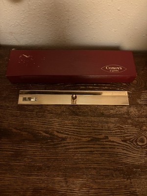 COMOY S Of LONDON vintage Gold Tone Desk Ruler 8  In Original Box Made In Japan 